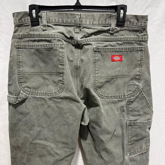 Dickies Carpenter Pants Workwear Olive 36x30 Vintage Utility Heavyweight Cotton - Picture 6 of 11